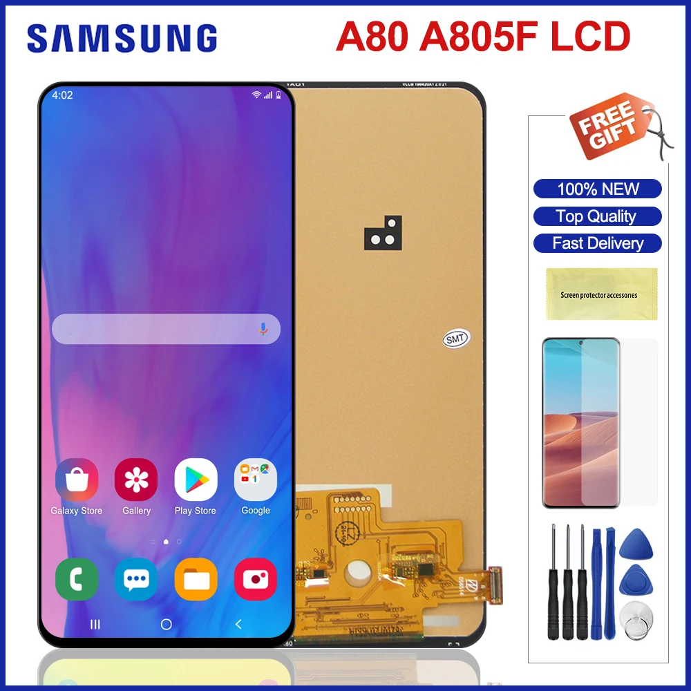 100% протестированный ЖК-дисплей для Samsung Galaxy A80 сенсорный экран дигитайзер в сборе