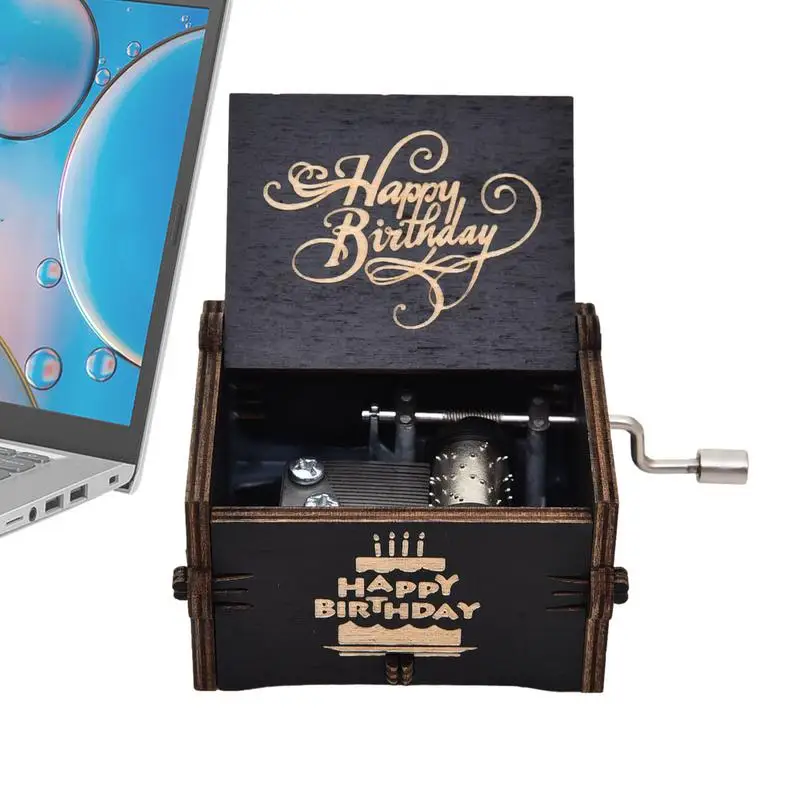 Wooden Hand Crank Musical Box Birthday Present Vintage Happy Birthday Hand-Operated Musical Instrument for Family Lovers
Wooden Hand Crank Musical Box Birthday Present Vintage Happy Birthday Hand-Operated Musical Instrument for Family Lovers
