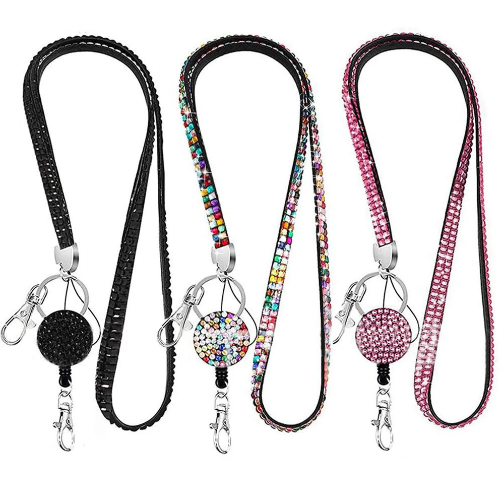 

Anti-lost Rhinestone Work Card Lanyards Badge Holder Rope Keychain Rope Universal Safety Phone Lanyard Hang Rope Neck Straps