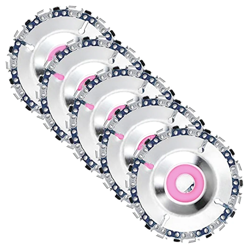 5 Pcs 5/8In Wood Carving Chain Disc-4In 22 Teeth Grinder Carving Chain Saw Disc For 4In/ 4-1/2In Angle Grinder Grinding
5 Pcs 5/8In Wood Carving Chain Disc-4In 22 Teeth Grinder Carving Chain Saw Disc For 4In/ 4-1/2In Angle Grinder Grinding