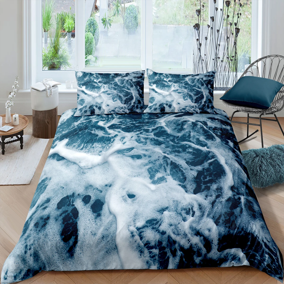 

Home Living Luxury 3D Seawater Bedding Set The Sea Duvet Cover Pillowcase Queen and King EU/US/AU/UK Size Comforter Bedding