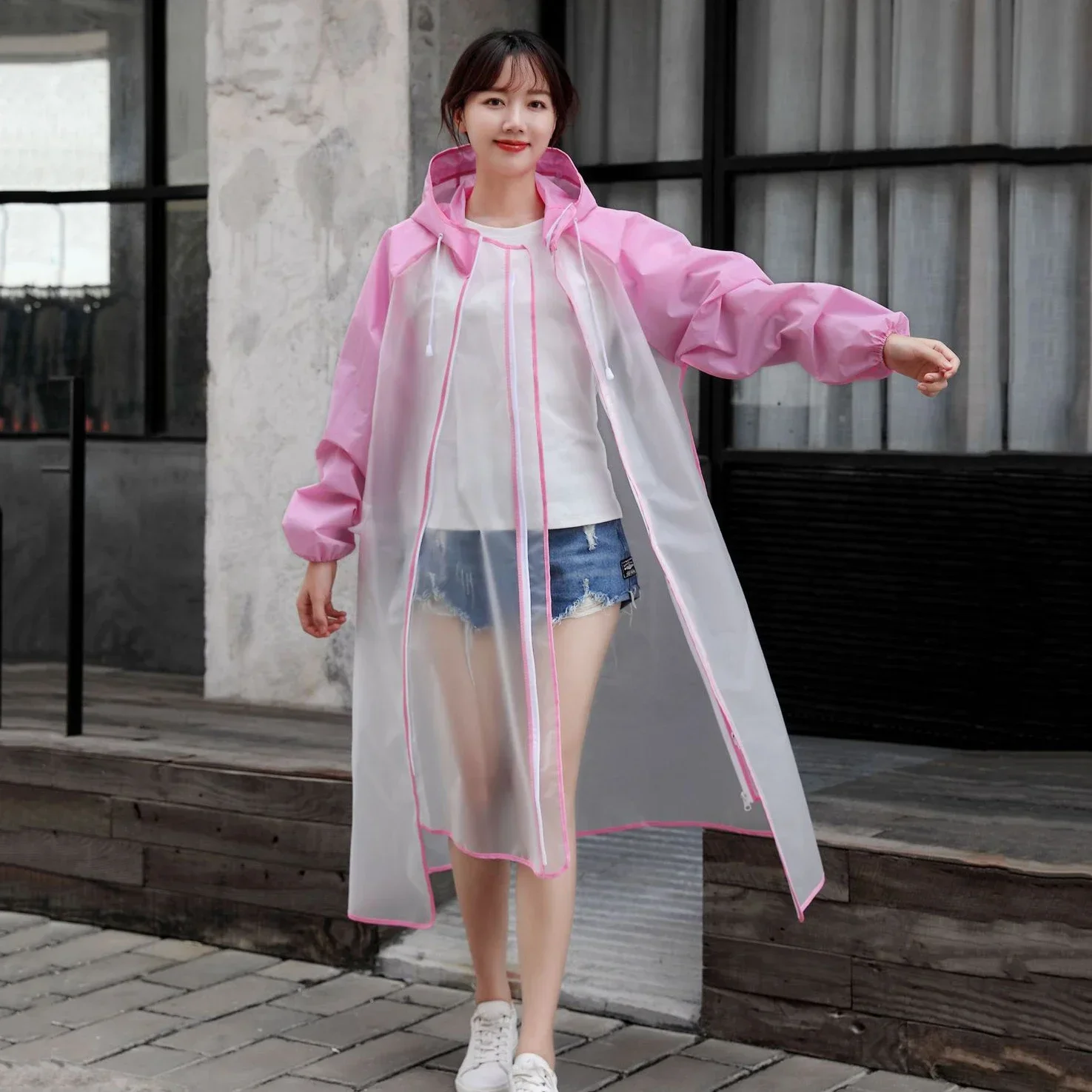 Poncho Hiking Men Raincoat Impermeable Rain Hooded Long Double Cycling Women's Zipper Jackets Adult Waterproof Coats For
Poncho Hiking Men Raincoat Impermeable Rain Hooded Long Double Cycling Women's Zipper Jackets Adult Waterproof Coats For