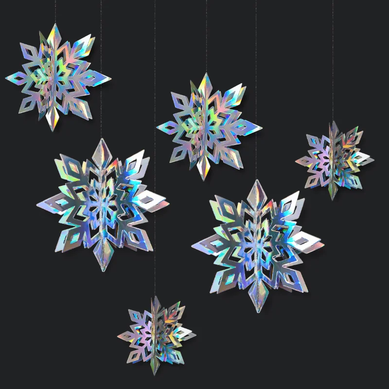 Iridescent Christmas 3D Snowflake Garlands Decorations Hanging Dots Star Christmas Ornament Holographic Winter Wonderland Decor
Iridescent Christmas 3D Snowflake Garlands Decorations Hanging Dots Star Christmas Ornament Holographic Winter Wonderland Decor