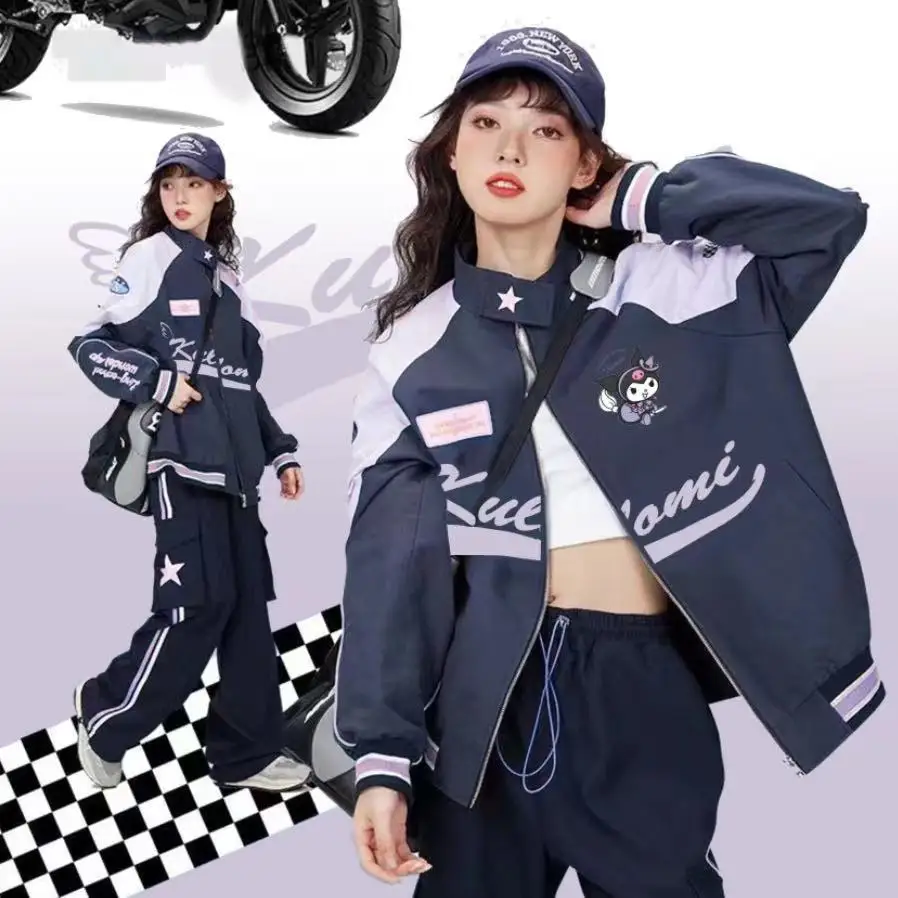 New Kawaii Sanrio Kuromi Outerwear Coat Cute Anime Vintage Embroidery Motorcycle Charge Coat Women Loose Girl Gift
New Kawaii Sanrio Kuromi Outerwear Coat Cute Anime Vintage Embroidery Motorcycle Charge Coat Women Loose Girl Gift