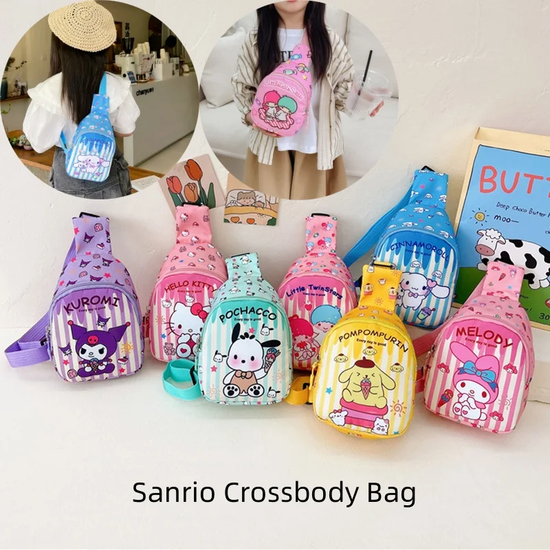 Мультяшная сумка через плечо Sanrio Cinnamoroll, детская дорожная нагрудная сумка Kuromi, наплечная сумка-мессенджер Hello Kitty, товары для подарка, игрушка
Мультяшная сумка через плечо Sanrio Cinnamoroll, детская дорожная нагрудная сумка Kuromi, наплечная сумка-мессенджер Hello Kitty, товары для подарка, игрушка