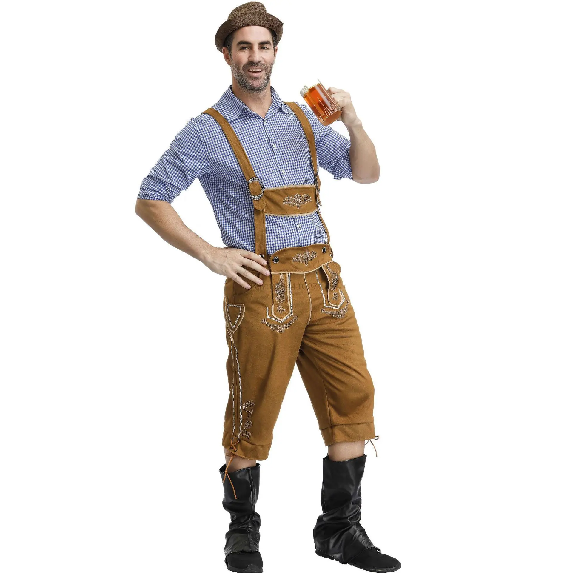 Male Woman Oktoberfest Costumes German Octoberfest Beer Suspenders Shorts Outfit Couples Halloween Cosplay Costume
Male Woman Oktoberfest Costumes German Octoberfest Beer Suspenders Shorts Outfit Couples Halloween Cosplay Costume