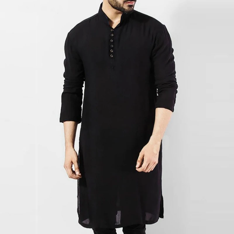 Men's Long Sleeve Shirts Muslim Saudi Arab Thobe Islamic Long Dress Robe Fashion Casual Cotton T-Shirt Top Men Clothing
Men's Long Sleeve Shirts Muslim Saudi Arab Thobe Islamic Long Dress Robe Fashion Casual Cotton T-Shirt Top Men Clothing