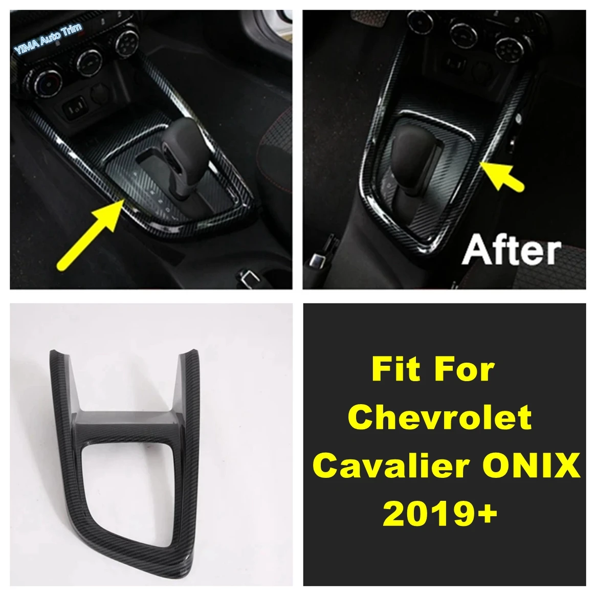 

Carbon Fiber Center Control Gear Shift Panel Decoration Cover Trim For Chevrolet Cavalier ONIX 2019 - 2022 Interior Accessories
