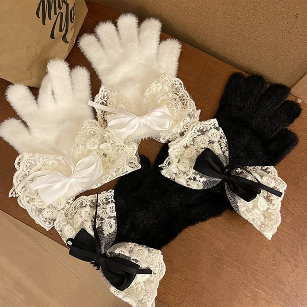 Bowknot Bow Plush Gloves New Solid Color Acrylic Fibers Thicken Warm Gloves Split Finger Gloves
Bowknot Bow Plush Gloves New Solid Color Acrylic Fibers Thicken Warm Gloves Split Finger Gloves