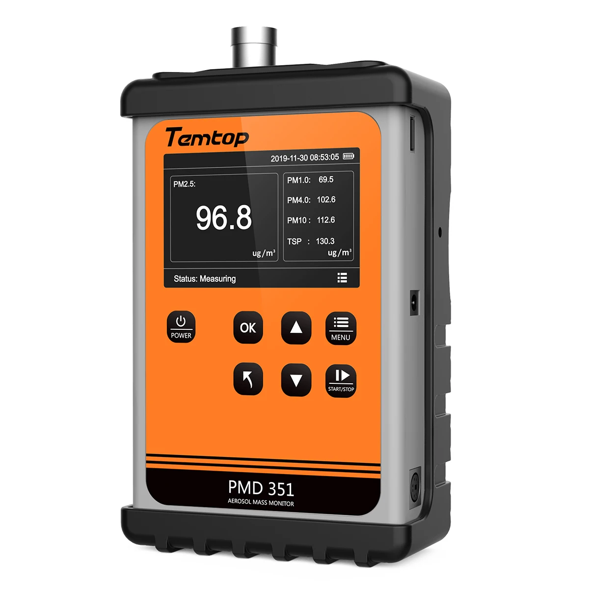 Temtop PMD351 Handheld Aerosol Mass Monitor Professional Particle Counter PM2.5 Air Quality Monitor Dust Meter
Temtop PMD351 Handheld Aerosol Mass Monitor Professional Particle Counter PM2.5 Air Quality Monitor Dust Meter