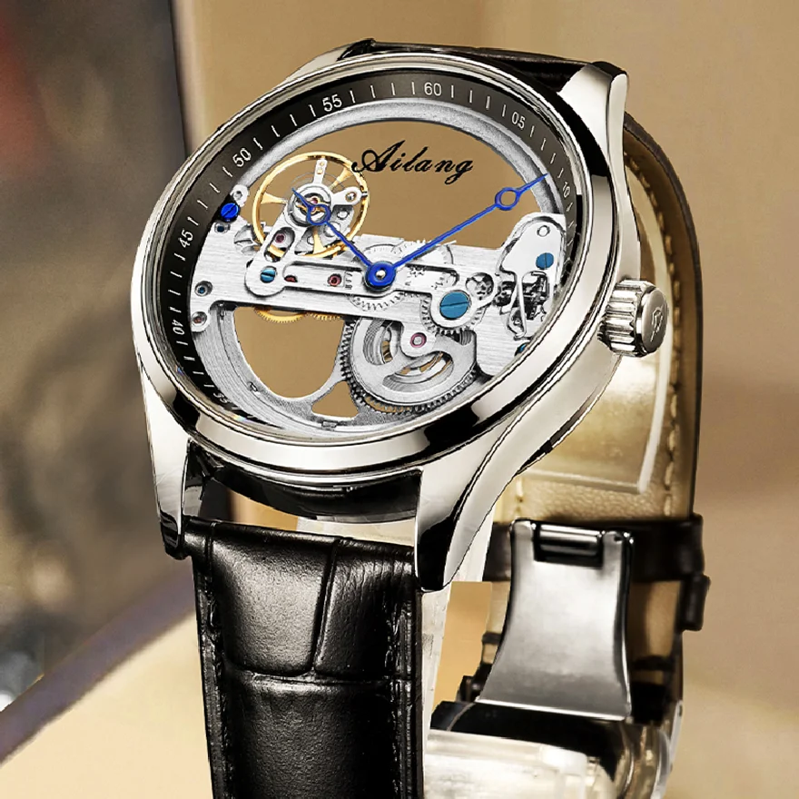 AILANG Mens Watches Top Brand Luxury Skeleton Steampunk Mechanical Watch Fashion Leather Automatic Hollow Wristwatch For Men
AILANG Mens Watches Top Brand Luxury Skeleton Steampunk Mechanical Watch Fashion Leather Automatic Hollow Wristwatch For Men