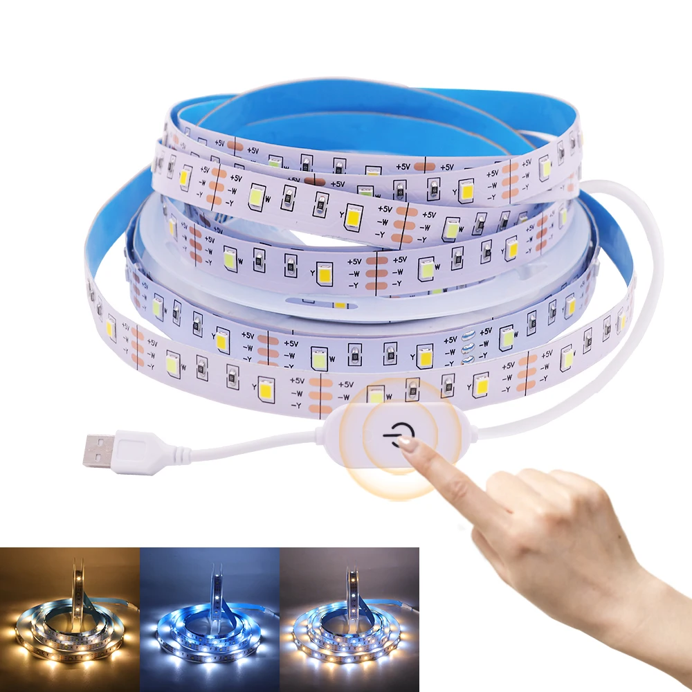 Dimmerable LED Strip DC 5V USB Touch Switch White + Warm White Double Color Flexible Ribbon Tape Rope Lights
Dimmerable LED Strip DC 5V USB Touch Switch White + Warm White Double Color Flexible Ribbon Tape Rope Lights