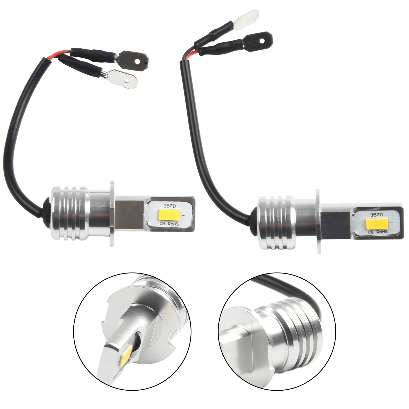 

Fog Lamp 2Pcs H3 LED Fog Light Bulb Conversion Kit Super Bright Yellow DRL Lamp 3000K 80W Car Lights Accessories Car Parts