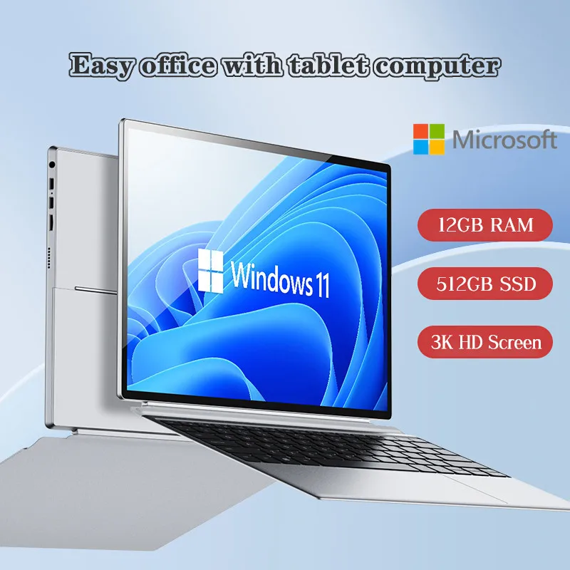 Ультратонкий игровой ноутбук 12 3 дюйма Intel J4125 Windows 11 3K сенсорный экран ОЗУ Гб SSD ТБ 2