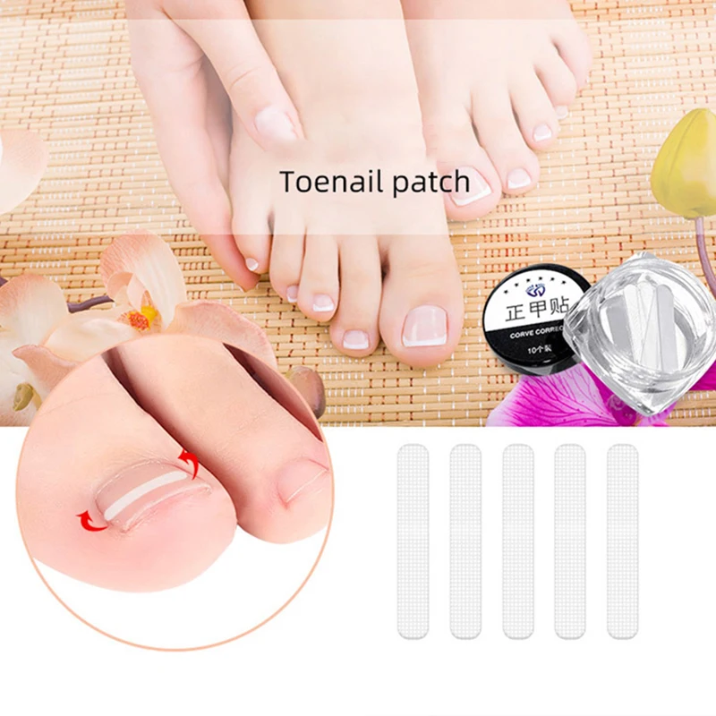 

10pcs Ingrown Toe Nail Treatment Ingrown Toenail Correction Tool Elastic Patch Sticker Straightening Clip Brace Pedicure Tools
