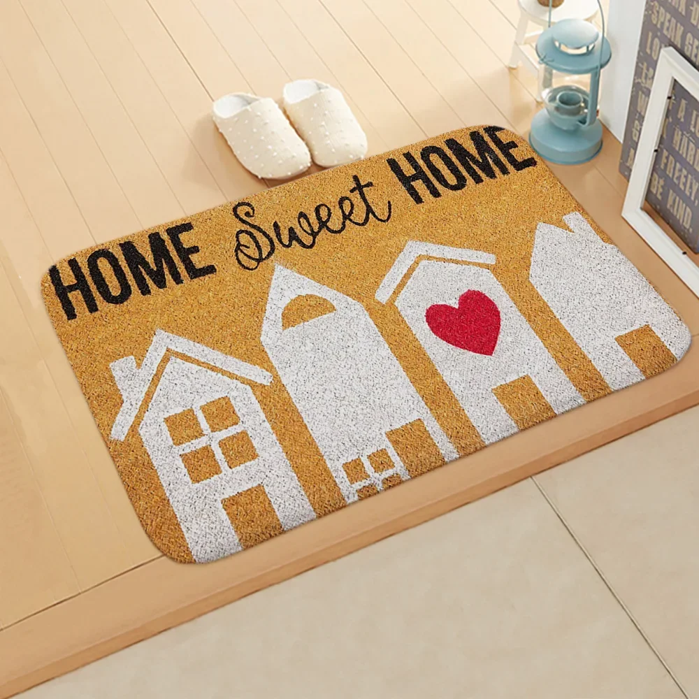 

Welcome Mat Vintage Motto Bedroom Hallway Balcony Entrance doormat Area Rug Soft Anti-slip Carpet for Living Room