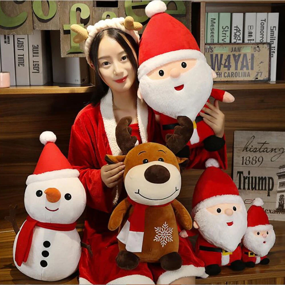 

Cute Snowman Elk Santa Claus Christmas Gift Stuffed Children Plush Toy