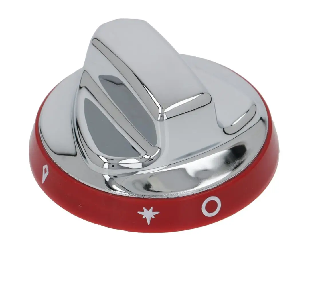 

ANGELO PO 3015731 RED / CHROME CONTROL KNOB FOR HOT PLATE RANGE GAS GRILL ETC