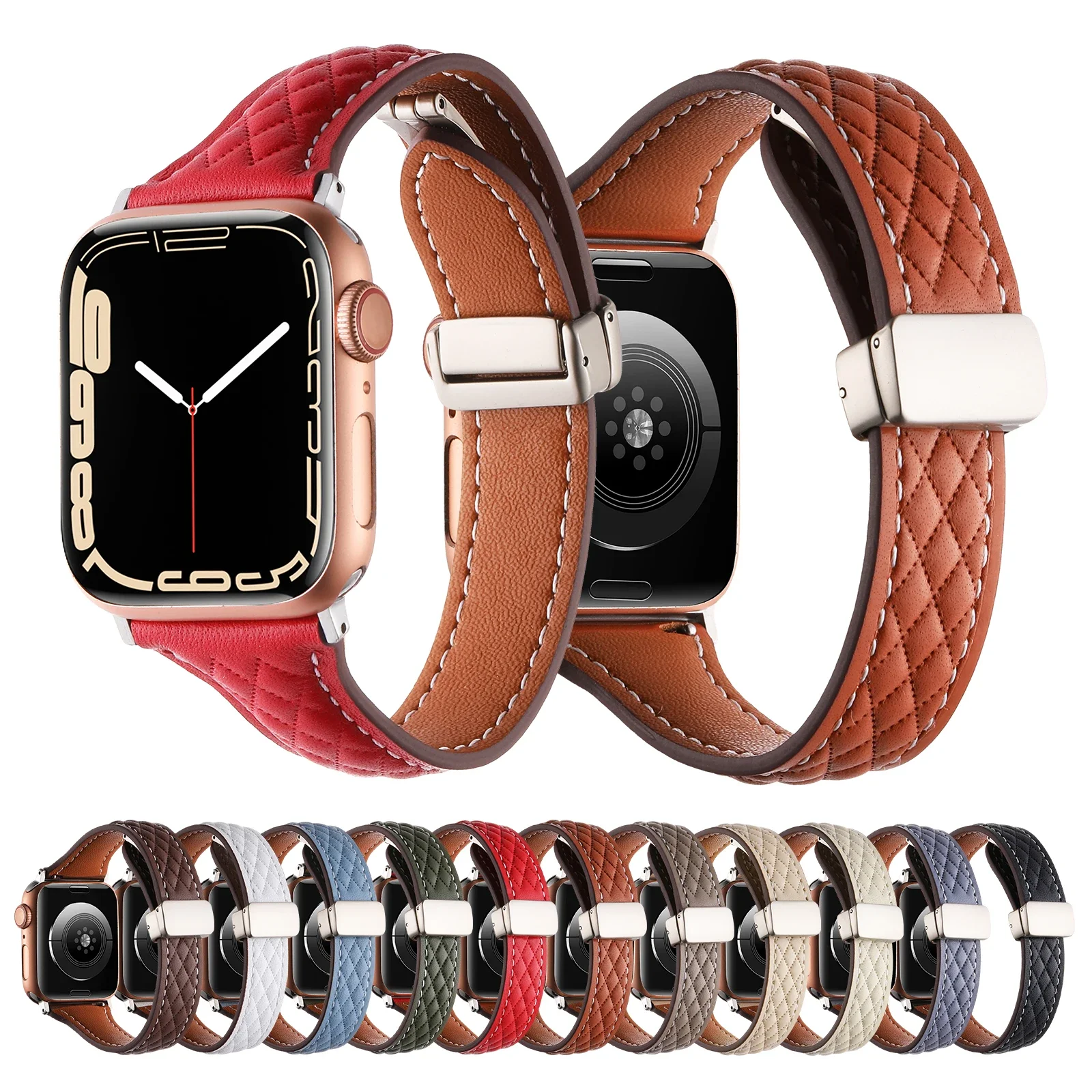 

Leather Band For Apple Watch Ultra 49mm 44mm 40mm 38mm/42mm Wrist Bracelet 45/44mm Strap IWatch Series 8 7 3 4 5 6 SE 41mm 45mm