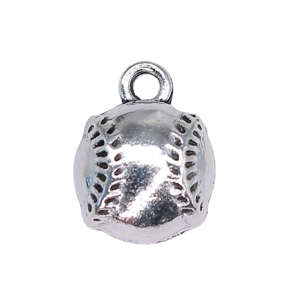 

10pcs/lot 14x11mm Baseball Charms For Jewelry Making Antique Silver Color 0.55x0.43inch