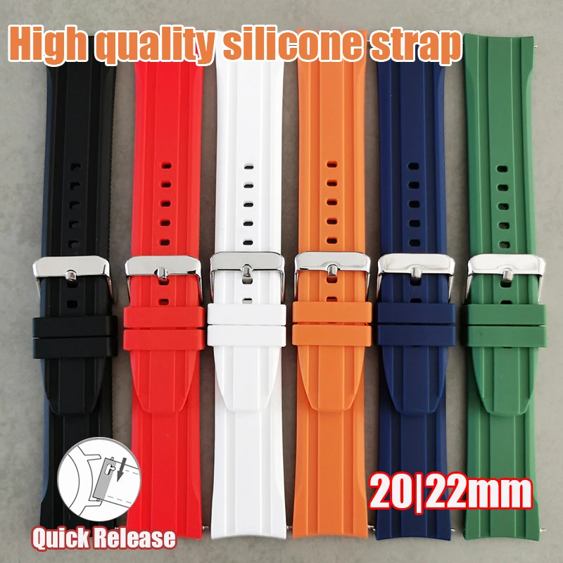 20/22mm Curved End Silicone Strap Quick Release Sport Waterproof Stainless Steel Buckle Men Band Bracelet Watch Accessories
20/22mm Curved End Silicone Strap Quick Release Sport Waterproof Stainless Steel Buckle Men Band Bracelet Watch Accessories