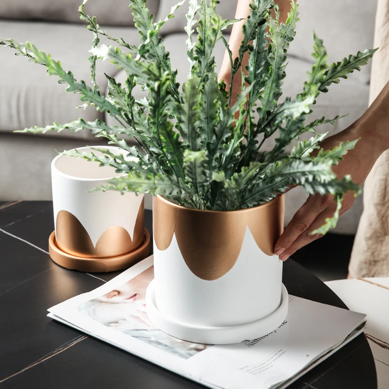 Ceramic Round Hand-Painted Flower Pot With Tray Cactus Succulent Green Foliage Plant Pot Nordic Cylindrical Flower Pot
Ceramic Round Hand-Painted Flower Pot With Tray Cactus Succulent Green Foliage Plant Pot Nordic Cylindrical Flower Pot