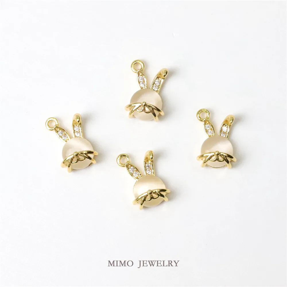 10.5x7MM Zircon Cat's Eye Stone Rabbit Head Charm Pendants 14K Gold Plated Brass Jewelry Making Supplies Diy Accessories M-242
10.5x7MM Zircon Cat's Eye Stone Rabbit Head Charm Pendants 14K Gold Plated Brass Jewelry Making Supplies Diy Accessories M-242