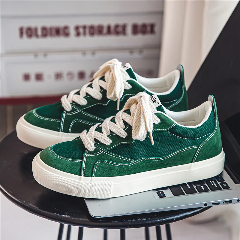 2023 Original Canvas Green Men's Casual Sneakers Low Cut Flat Vulcanize Shoes Men Non-slip Comfortable Skateboard Shoes Male
2023 Original Canvas Green Men's Casual Sneakers Low Cut Flat Vulcanize Shoes Men Non-slip Comfortable Skateboard Shoes Male