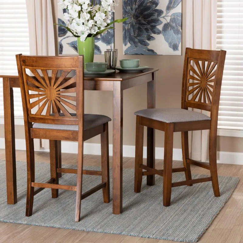 

Bar Stools & Counter Stools,Baxton Studio Olympia Modern Grey Fabric and Walnut Brown Finished Wood 2-Piece Counter Stool Set