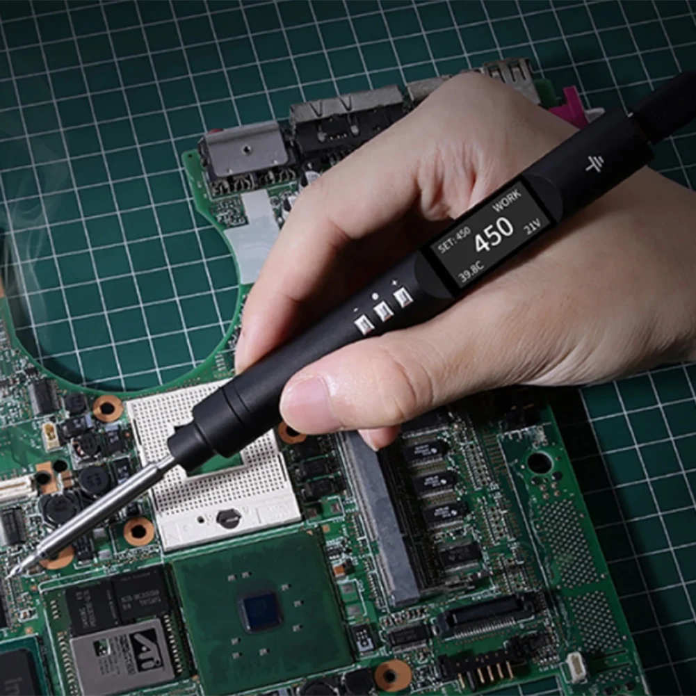 Multiple Soldering Iron Tips Digital Display PINE Flexibility OLED Screen PINE Soldering Iron Tips Sturdy Housing
Multiple Soldering Iron Tips Digital Display PINE Flexibility OLED Screen PINE Soldering Iron Tips Sturdy Housing
