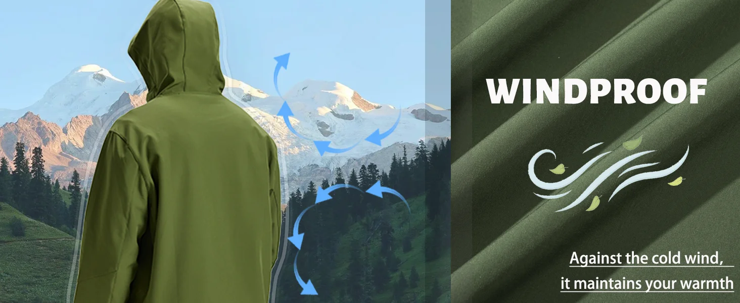 سترة TACVASEN للرجال من الصوف الناعم مع غطاء محرك السيارة معطف مقاوم للماء سترة واقية شتوية خفيفة الوزن سترات مطر للعمل والمشي لمسافات طويلة في الهواء الطلق سترة TACVASEN للرجال من الصوف الناعم مع غطاء محرك السيارة معطف مقاوم للماء سترة واقية شتوية خفيفة الوزن سترات مطر للعمل والمشي لمسافات طويلة في الهواء الطلق