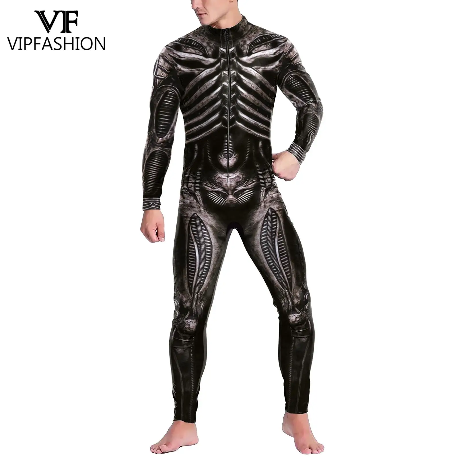VIP FASHION Black Skeleton Costume for Men Front Zipper Zentai Suit Purim Party Jumpsuits Scary Bodysuit Cosplay Clothes
VIP FASHION Black Skeleton Costume for Men Front Zipper Zentai Suit Purim Party Jumpsuits Scary Bodysuit Cosplay Clothes
