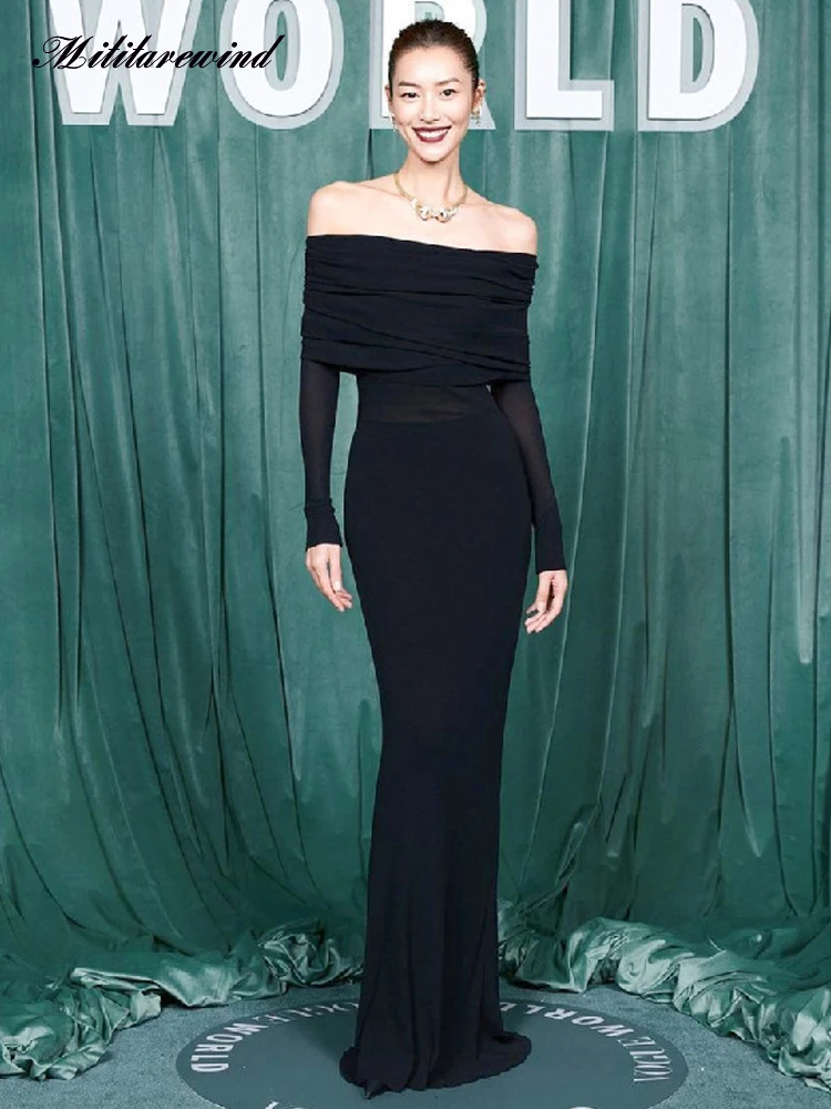 Elegant Dresses for Women Sheath Sexy Off Shoulder Slash Neck Party Clubwear Temperament Floor Length Backless Evening Dress
Elegant Dresses for Women Sheath Sexy Off Shoulder Slash Neck Party Clubwear Temperament Floor Length Backless Evening Dress