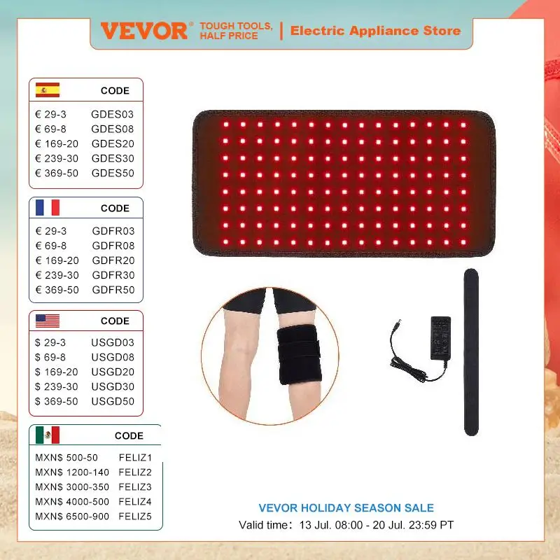 VEVOR Red Light Therapy Pad 120/400/1280PCS LED Light Therapy Padfor Back Shoulder Neck Pain Relief Skin Health Wound Healing
VEVOR Red Light Therapy Pad 120/400/1280PCS LED Light Therapy Padfor Back Shoulder Neck Pain Relief Skin Health Wound Healing