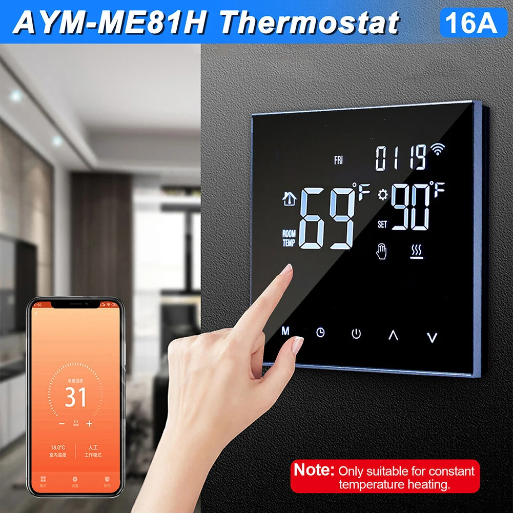 Smart Thermostat Wifi Wireless Thermostat Water Floor Heating Wall Mounted Boiler LCD Temperature Control Panel Voice Room
Smart Thermostat Wifi Wireless Thermostat Water Floor Heating Wall Mounted Boiler LCD Temperature Control Panel Voice Room