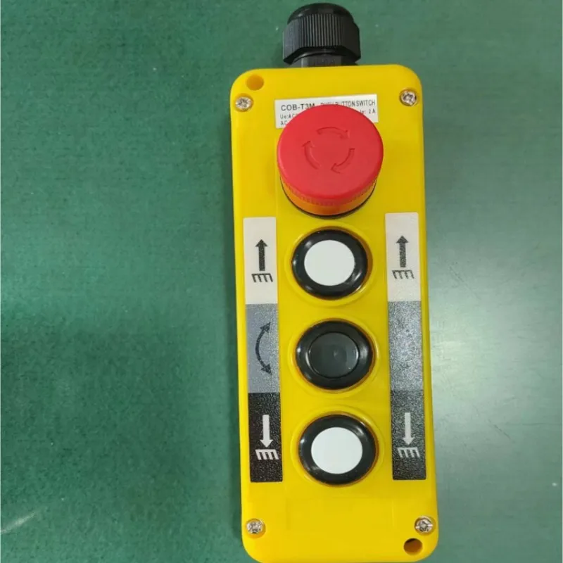 

CoB T3B Electric Crane Remote Control Push Button With Magnetic Emergency Stop Switch Rainproof UP Down Hoist Switch