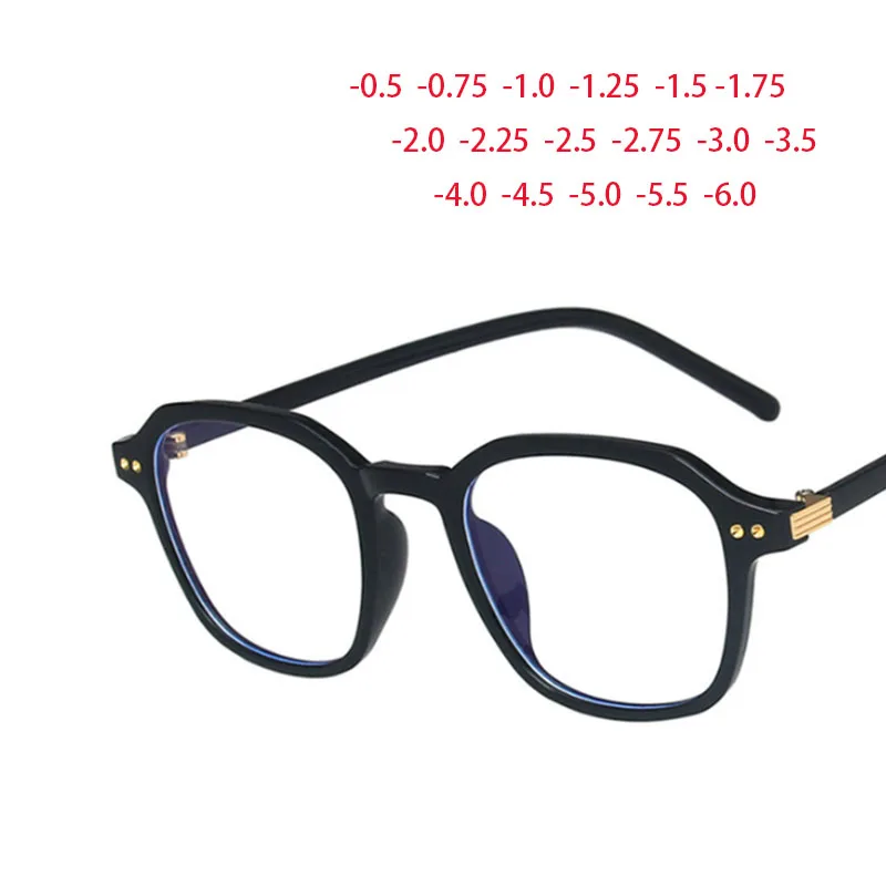 

Polygon TR90 Frame Clear Lens Glasses Bent Legs Myopia Nerd Spectacles Degree -0.5 -1.0 -2.0 -3.0 -4.0 to -6.0