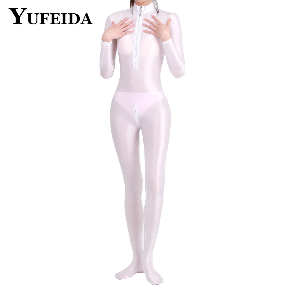 YUFEIDA Sexy Shiny Bodysuit Women Aldult Clubwear Erotic Glossy Jumpsuits Zipper Open Crotch Full Body Satin Oil Glossy Rompers
YUFEIDA Sexy Shiny Bodysuit Women Aldult Clubwear Erotic Glossy Jumpsuits Zipper Open Crotch Full Body Satin Oil Glossy Rompers