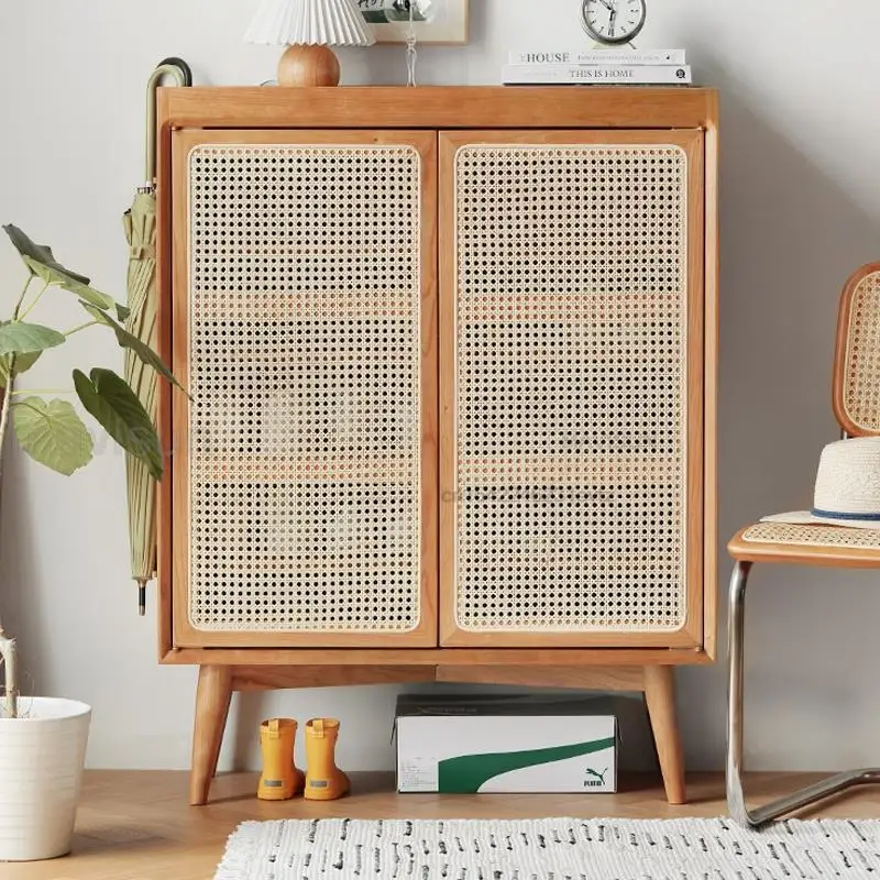 Shoe Cabinet Porch Home Entrance Large Capacity Storage Rattan Woven Breathable Living Room White Oak Nordic Solid Wood Cabinet
Shoe Cabinet Porch Home Entrance Large Capacity Storage Rattan Woven Breathable Living Room White Oak Nordic Solid Wood Cabinet