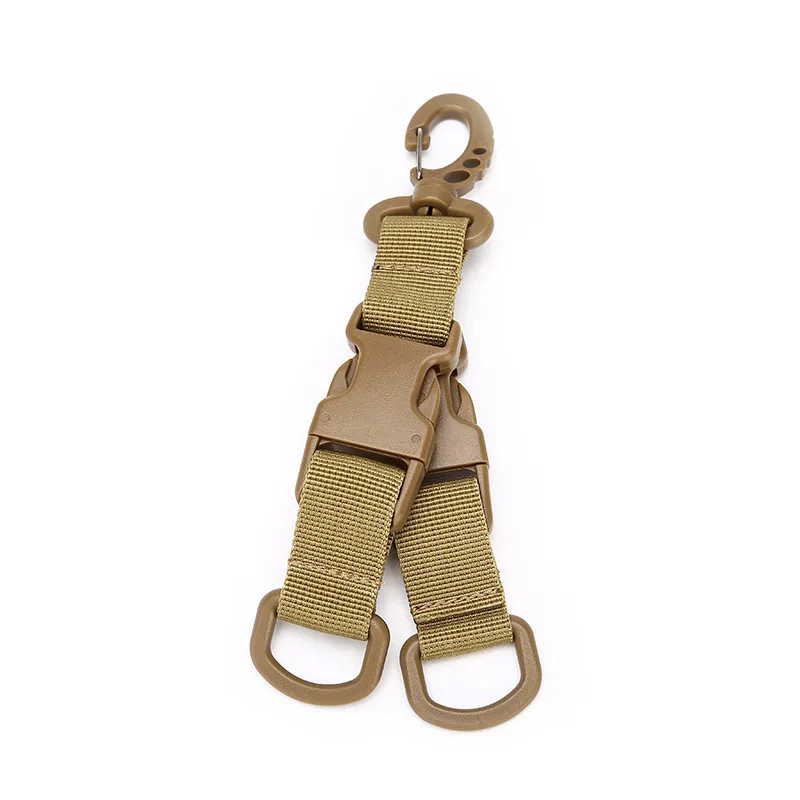 

Tactical Nylon Webbing Backpack Hook Multifunctional Carabiner D-Shaped Keychain Double-split quick release hanging Buckle