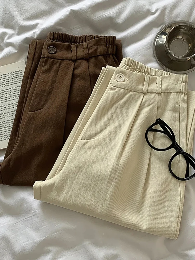 Jmprs Vintage High Waist Women Pants Loose All Match Spring Cargo Pants Casual Korean Female Trousers New
Jmprs Vintage High Waist Women Pants Loose All Match Spring Cargo Pants Casual Korean Female Trousers New