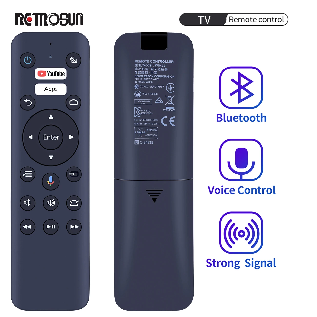 

New Original Voice Remote Control WH-55 WH-55B For Epson Projector EF-100B/100W ELPAP12
