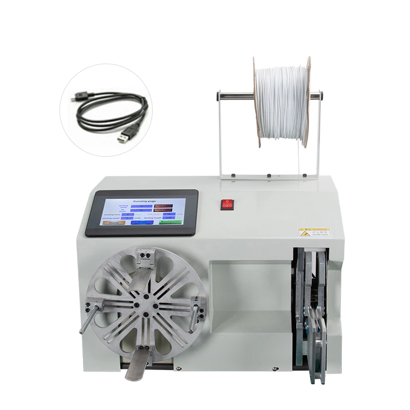 

Hot selling Automatic sheathed Wire Coiling Tying tie Winding Machine USB data cable Binding tool