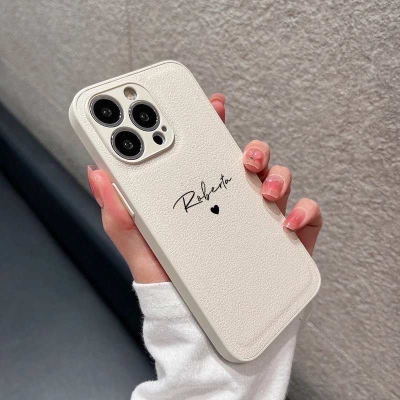 Customized Name Heart Leather PU Case For iPhone 13 12 11 Pro Max X XS XR 7 8 Plus Personalised Luxury Cover for iPhone 13
Customized Name Heart Leather PU Case For iPhone 13 12 11 Pro Max X XS XR 7 8 Plus Personalised Luxury Cover for iPhone 13