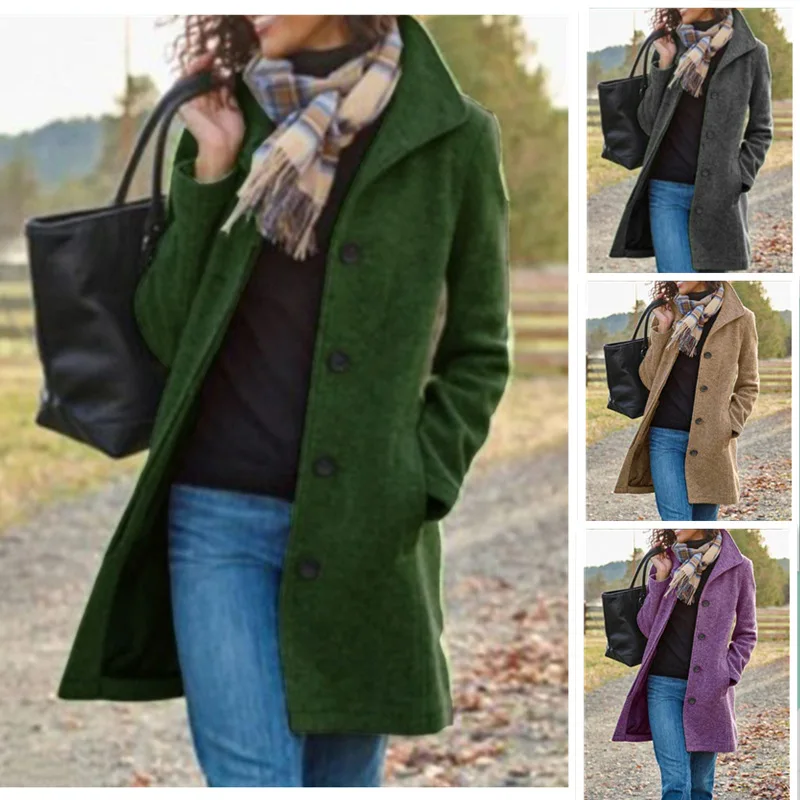 2023 Autumn Winter Wool Women's Coat Mid-Length Quality Coat Solid Color Fashion Trench Coat
2023 Autumn Winter Wool Women's Coat Mid-Length Quality Coat Solid Color Fashion Trench Coat