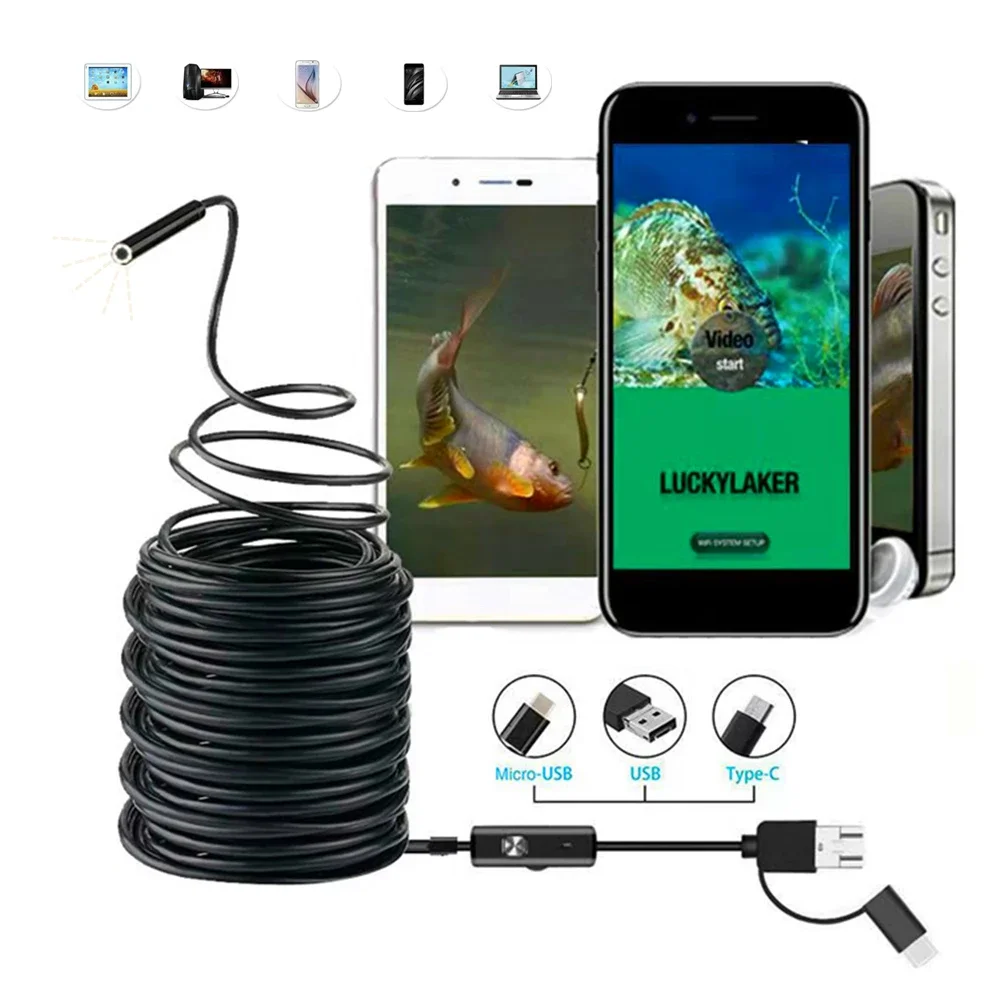 1-30M HD Underwater Fishing Camera 8LED Hunting Fish Finder Monitor Camera IP68 Fishing Waterproof Endoscope for Smart Phone&PC
1-30M HD Underwater Fishing Camera 8LED Hunting Fish Finder Monitor Camera IP68 Fishing Waterproof Endoscope for Smart Phone&PC