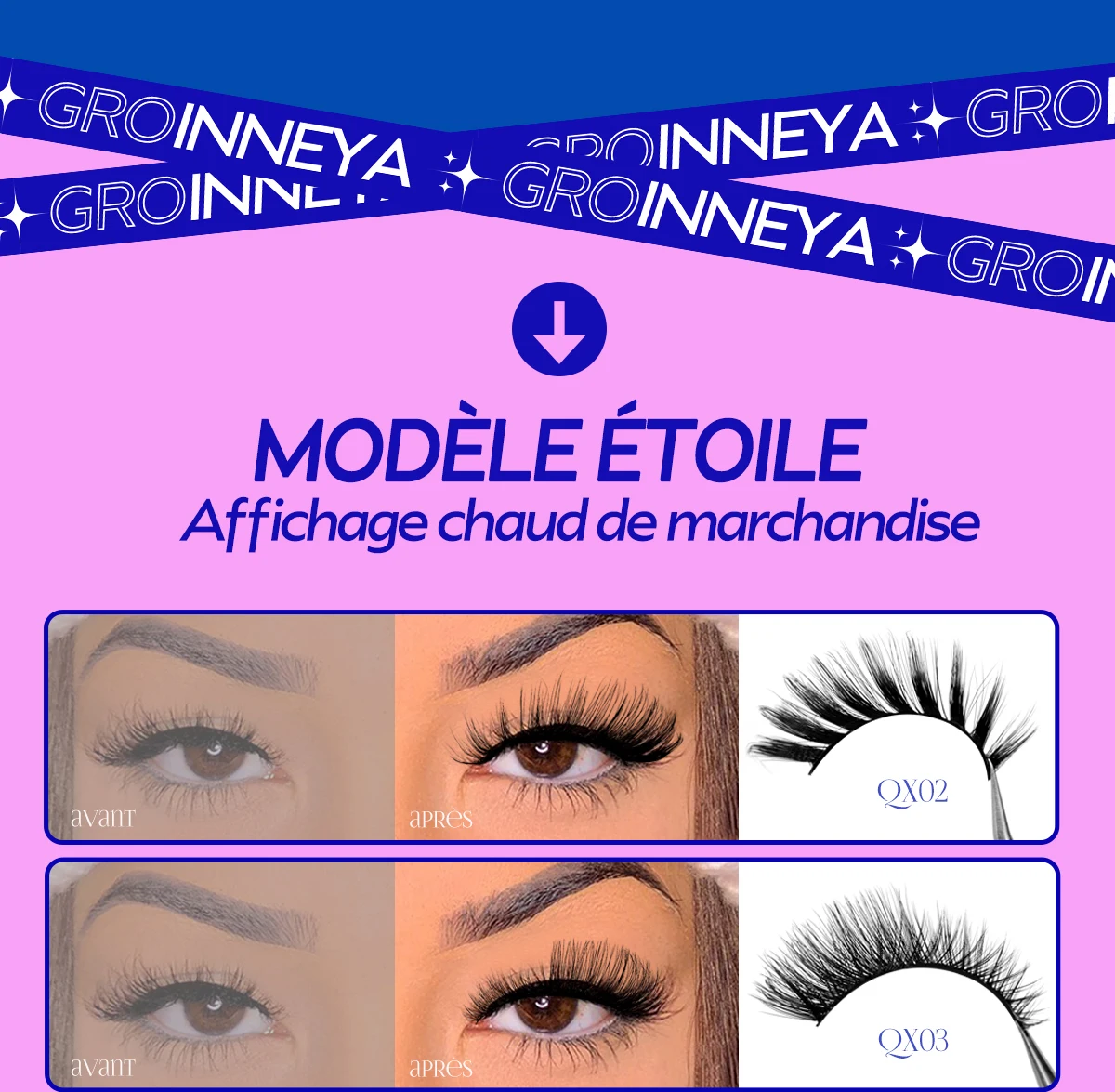 Faux cils yeux de chat cils ailés cils allongés, doux et naturels Faux cils yeux de chat cils ailés cils allongés, doux et naturels