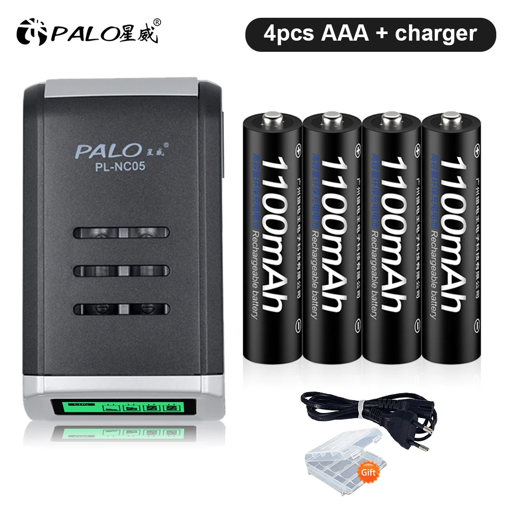 

PALO 4-24pcs 1.2V NIMH AAA Rechargeable Battery 3A 1100MAH AAA Battery aaa ni-mh batteries battery rechargeable for flashlight