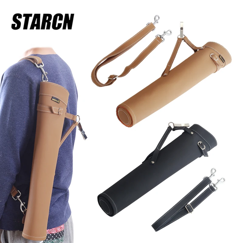 

Arrow Quiver Bag Shoulder-Back Design Pure Leather Arrows Hold Outdoors Archery Hunting Shooting Practice Sports Equipment