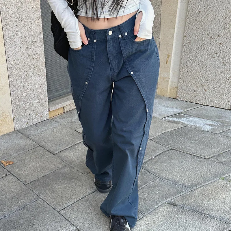 2000s Clothes Y2k Low Rise Boot Cut Jeans Woman Casual Black Striped Denim Trousers Streetwear Flare Pants P77-DD25 273 Scf476b8540a54c2d98f54acc02c7612aJ